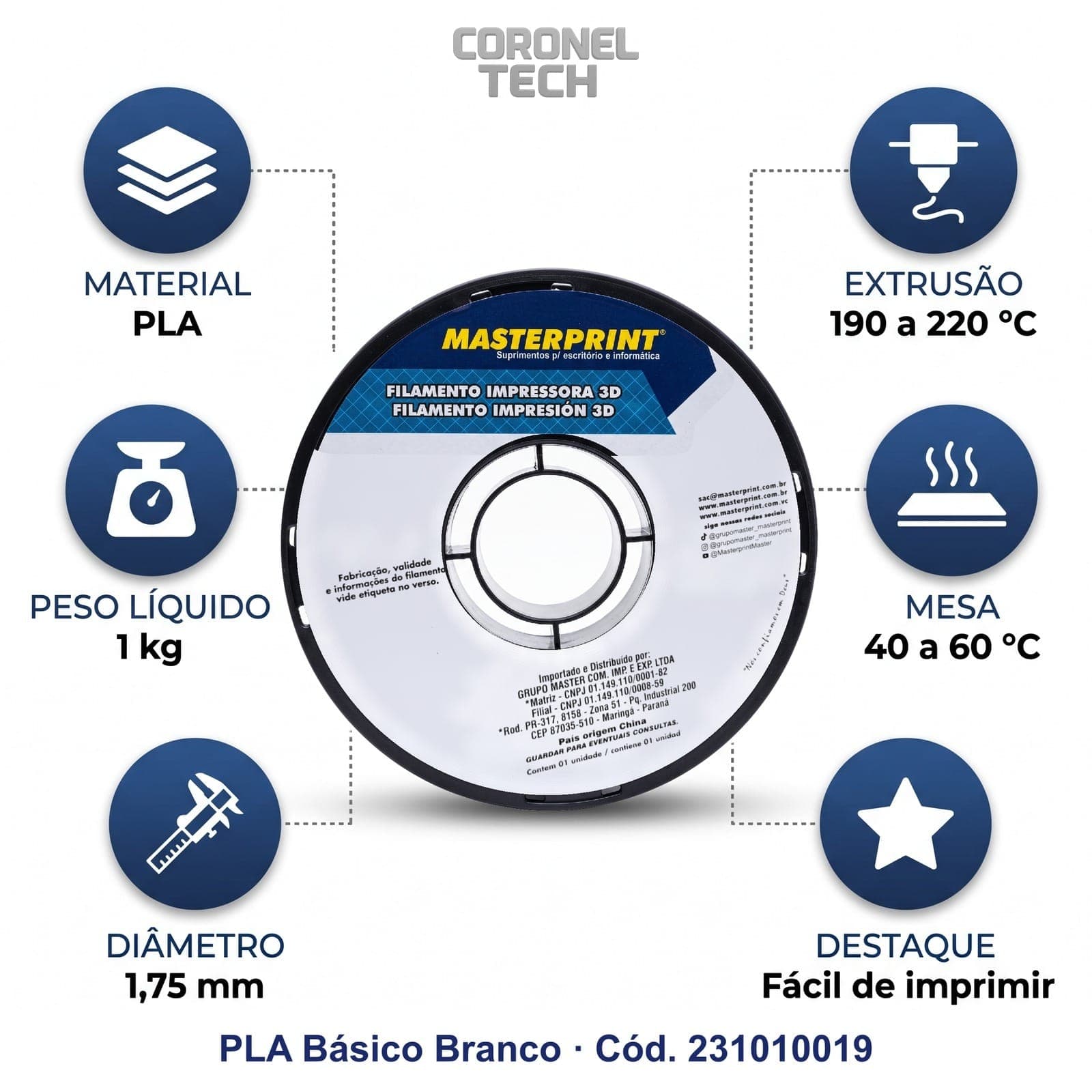 PLA Branco: os dados do material