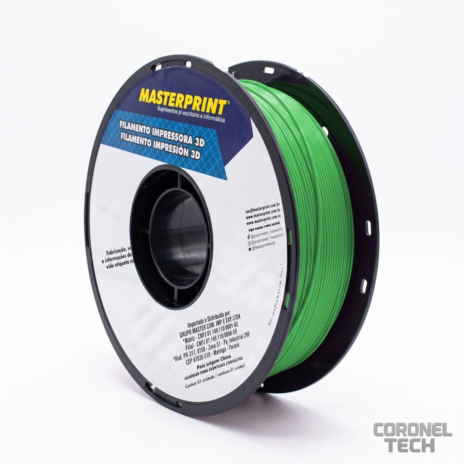 PLA Verde Bambu: o filamento no rolo, de lado