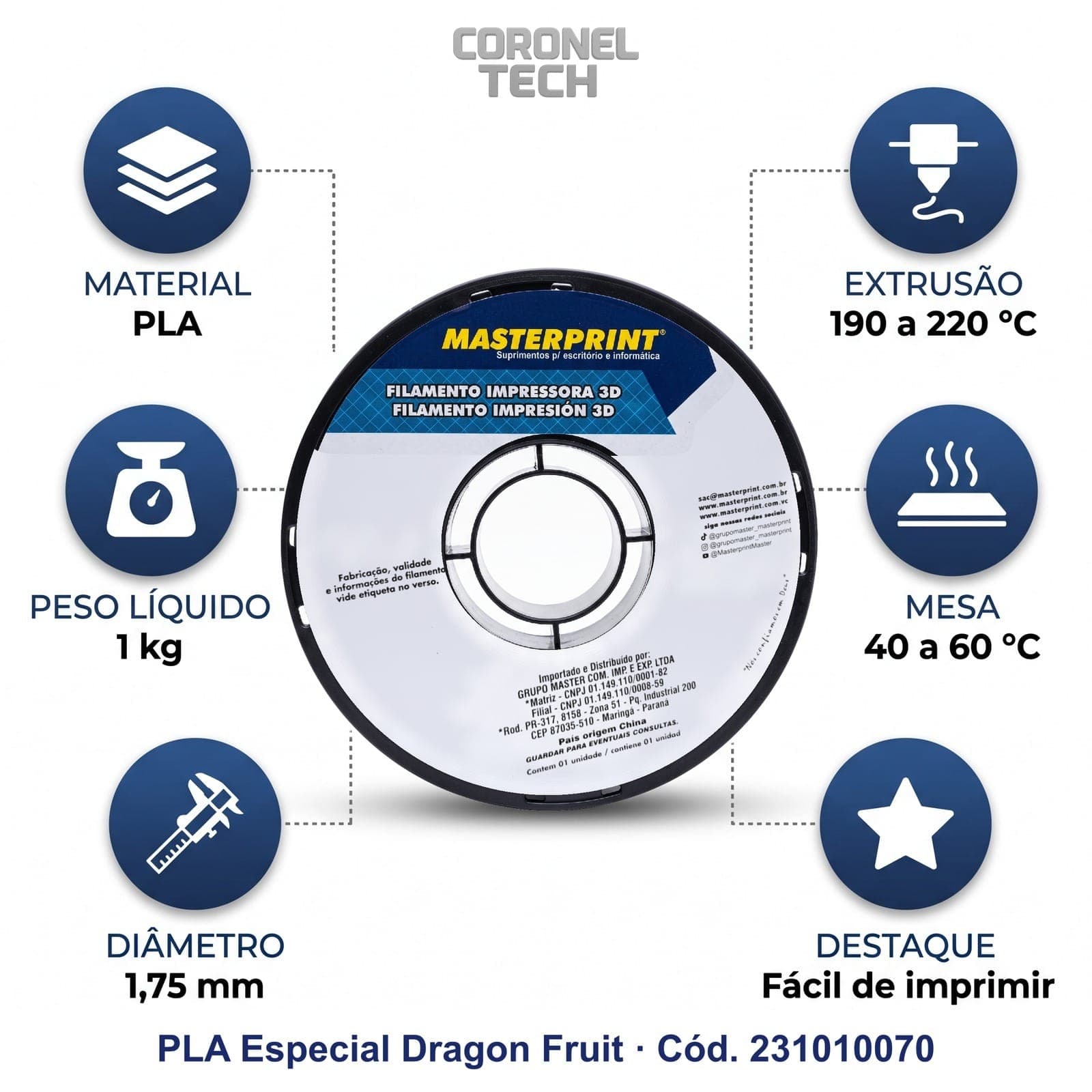 PLA Especial Dragon Fruit: os dados do material