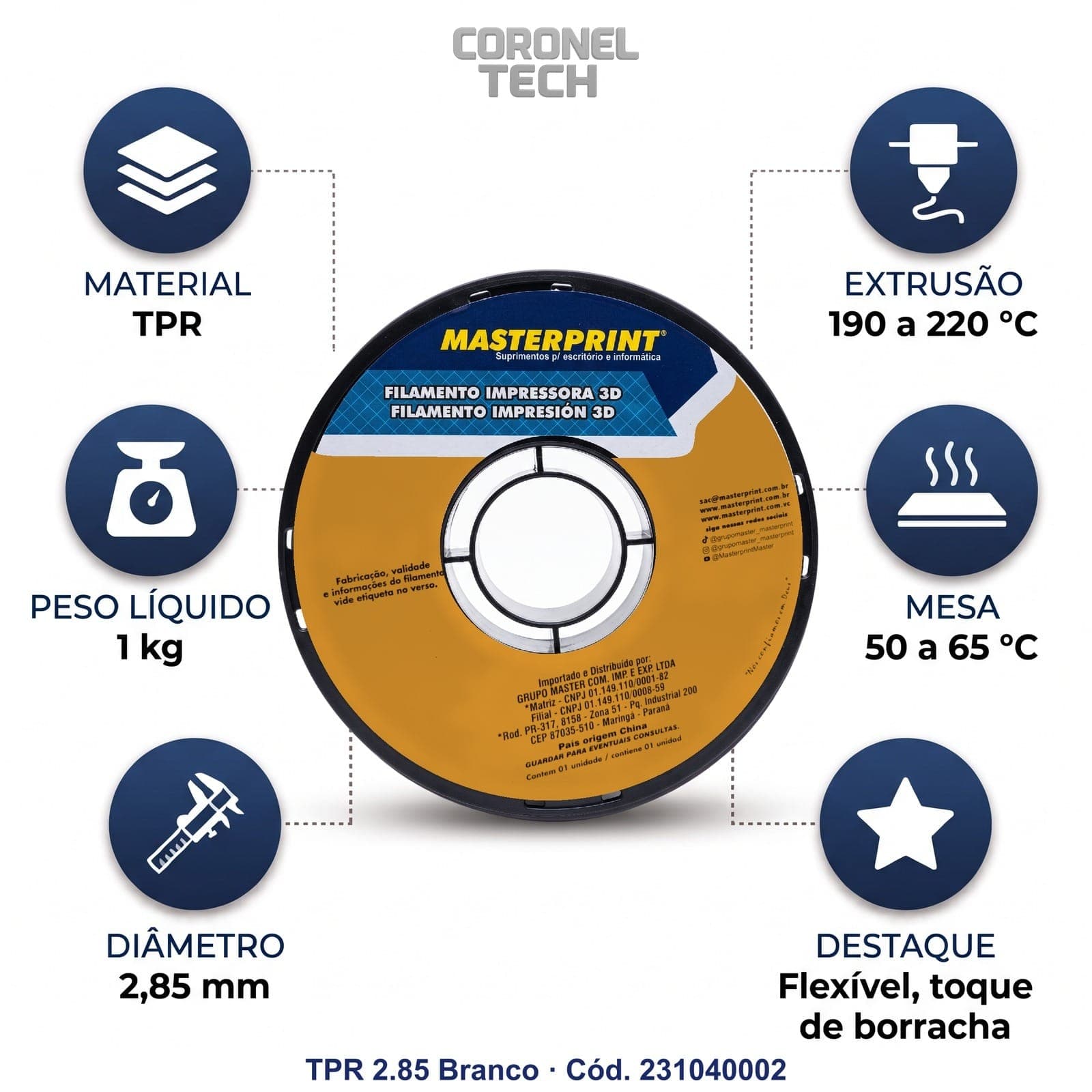 TPR 2.85 Branco: os dados do material
